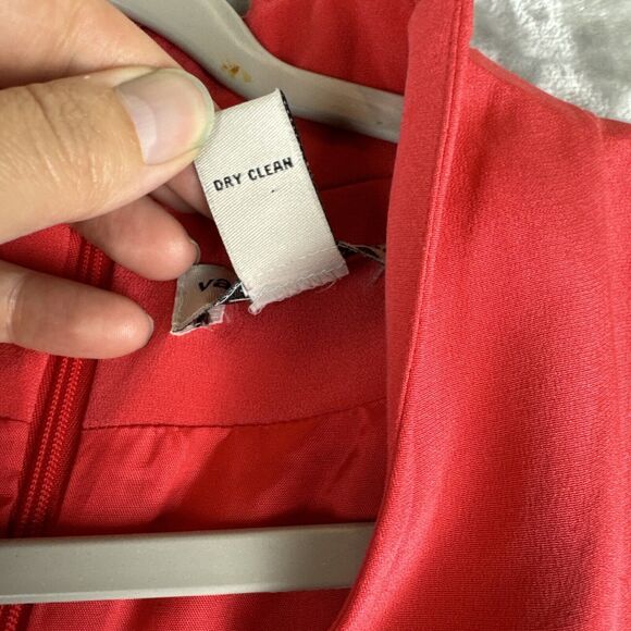 Valerie Stevens 100% Silk Dress Women's 8 Coral Pink Wrap‎ Top Side Tie (0971) - Picture 3 of 11